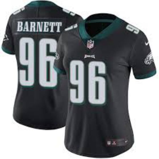 Women Philadelphia Eagles 96 Derek Barnett Black Nike NFL Jerseys